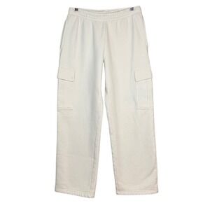 ARITZIA Cozy Sweatfleece Mega Cargo™ Sweatpant, Heather Cloud White, Size Medium